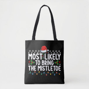 Tote Bag Plus susceptible d'apporter le gui Noël Famille