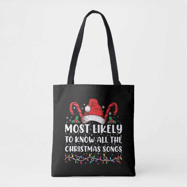 Tote Bag Plus susceptible de connaître toutes les chansons  (Devant)