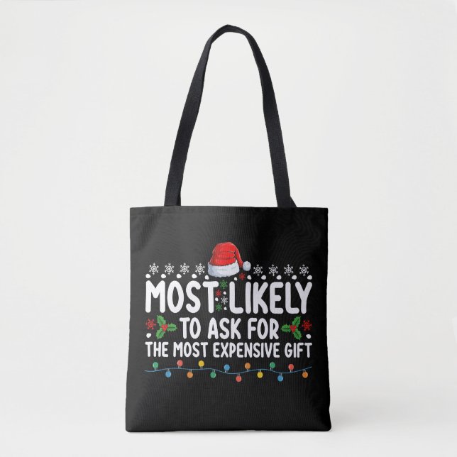 Tote Bag Plus susceptible de demander le cadeau le plus che (Devant)