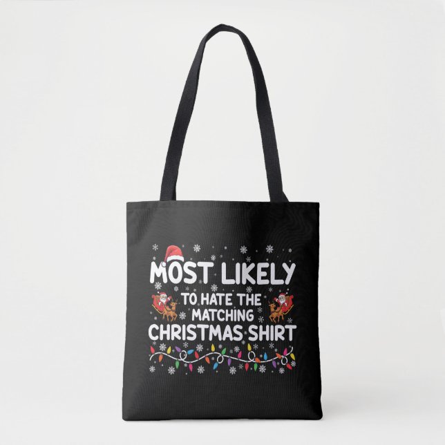 Tote Bag Plus susceptible de détester Noël assorti  (Devant)
