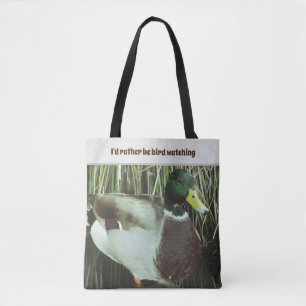 Tote Bag Plutôt observer les oiseaux Mallard Duck Lake Bird