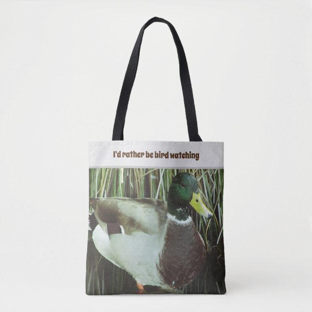 Tote Bag Plutôt observer les oiseaux Mallard Duck Lake Bird (Devant)
