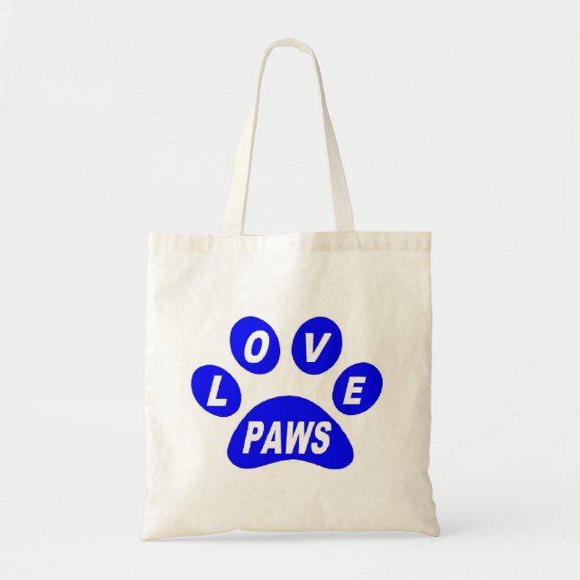 Tote Bag Poches d'amour sur pattes bleu (Devant)
