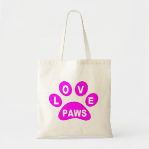 Tote Bag Poches d'amour sur pattes roses