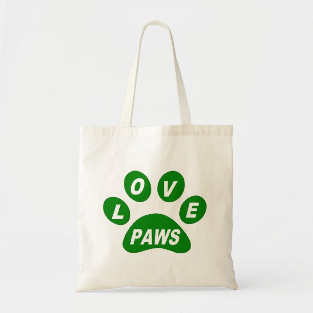 Tote Bag Poches d'amour sur pattes vert (Devant)