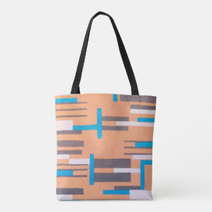 Tote Bag Pochoir Jazz Art Déco Vintage, Motif Géométrique