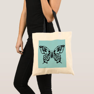 Tote Bag Pochoir Papillon sur Bleu