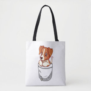 Tote Bag Pocket Cute Jack Russell Terrier