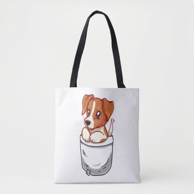 Tote Bag Pocket Cute Jack Russell Terrier (Devant)