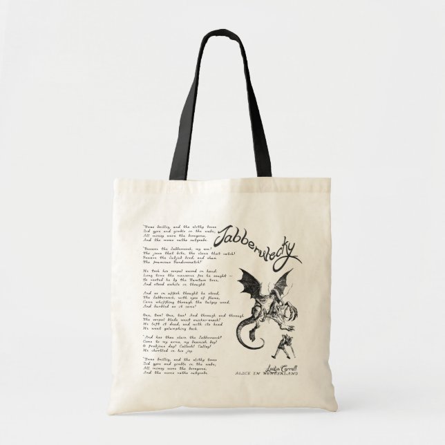 Tote Bag Poème de Jabberwocky (Devant)