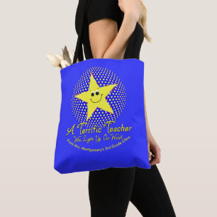 Tote Bag Poème de professeur Merci Star