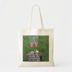 Tote Bag Poème De Vin Portable Par Ladee Basset