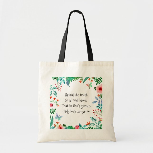 Tote Bag Poème Inspirationnel Le jardin floral de Dieu (Devant)