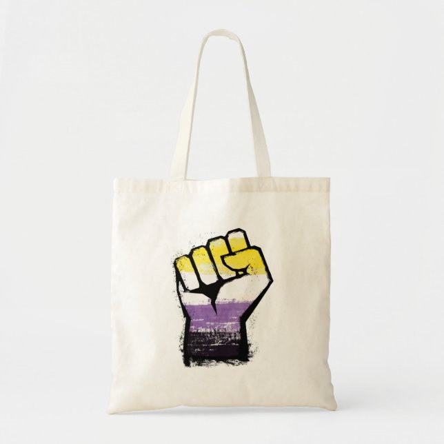 Tote Bag Poing de protestation de fierté non binaire (Devant)