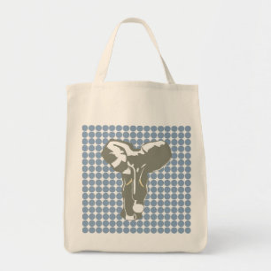 Tote Bag Point bleu de safari de roche avec l'éléphant