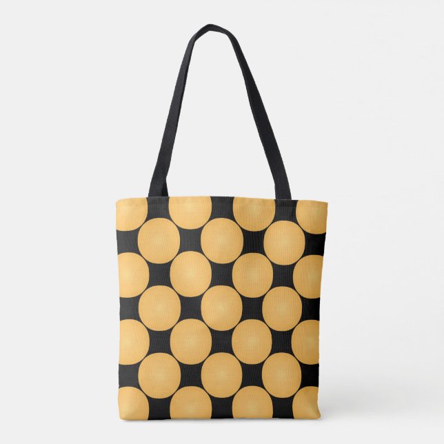 Tote Bag Pointe Polka Jaune Design Moderne (Dos)