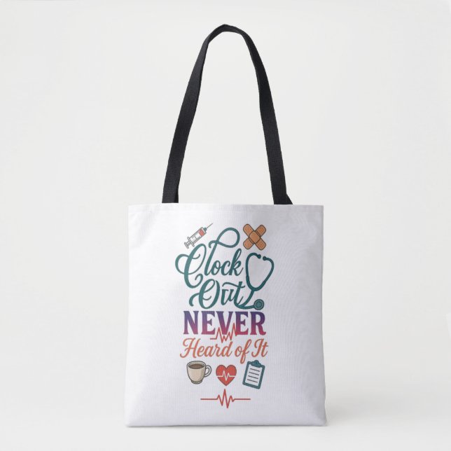 Tote Bag Pointer sur l'horloge Jamais entendu parler de ça  (Devant)