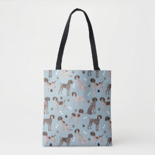 Tote Bag Pointeur à cheveux court allemand os de chien et E