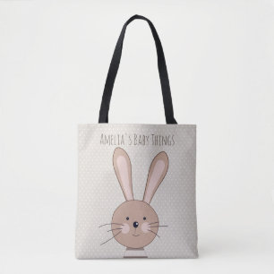 Tote Bag Points beiges de lapin Brown mignon personnalisés