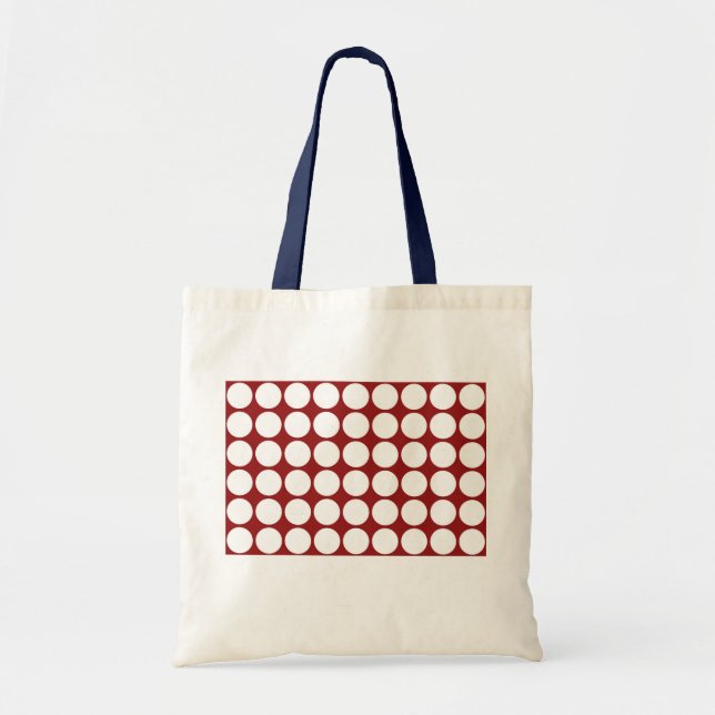 Tote Bag Points blancs sur fond rouge (Devant)