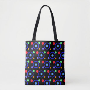 Tote Bag Points colorés sur fond noir