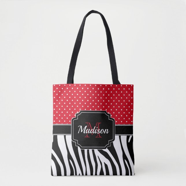 Tote Bag Points et copie de zèbre (Devant)
