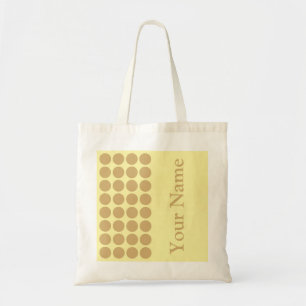 Tote Bag Points neutres en crème putty avec texte de nom