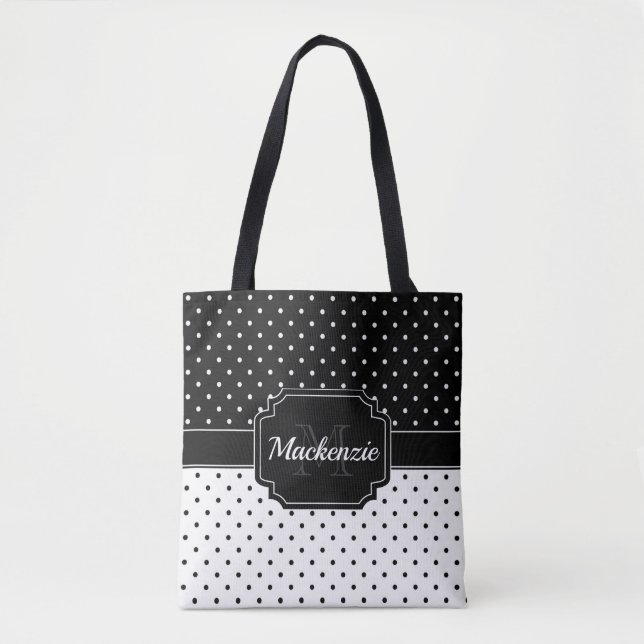 Tote Bag Points noirs et blancs (Devant)