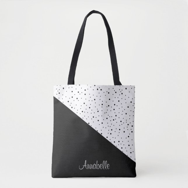 Tote Bag Points noirs et blancs (Devant)