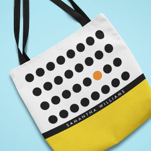 Tote Bag Points noirs jaunes personnalisés