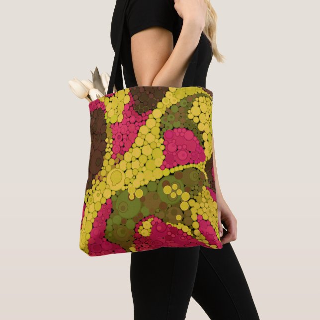 Tote Bag Points pointillisés abstraits sans couture cercles (De près)