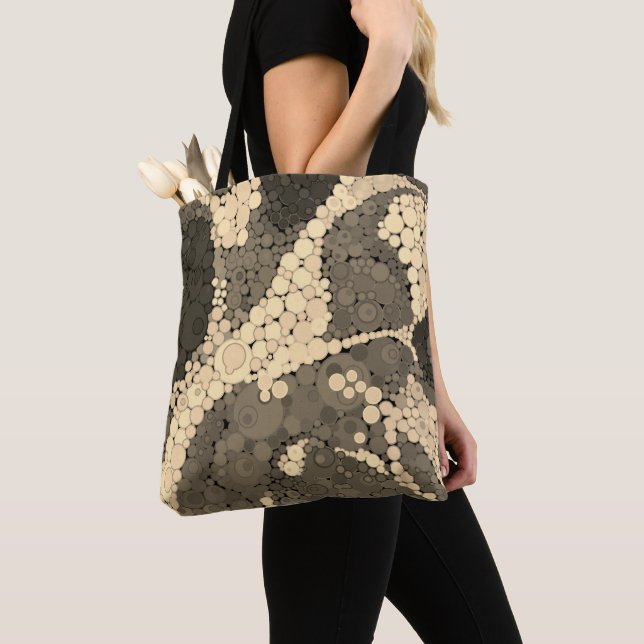 Tote Bag Points pointillisme abstraits sans couture cercles (De près)