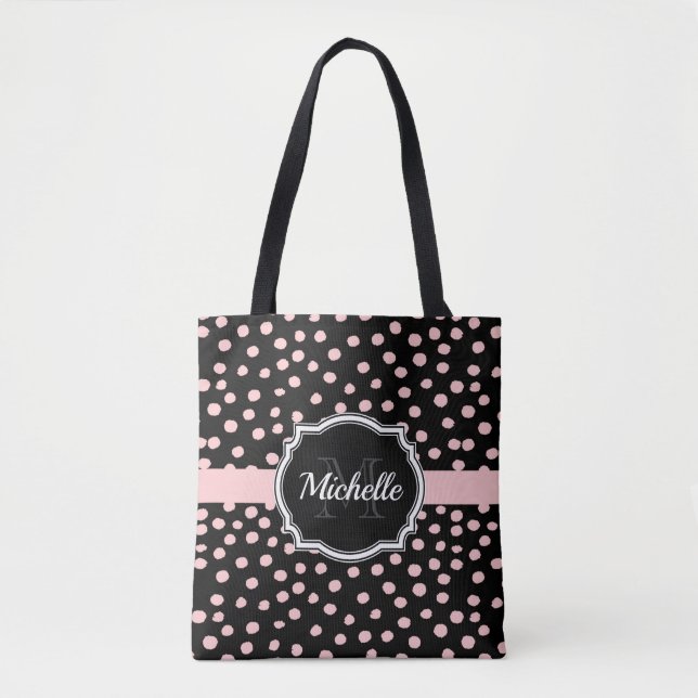 Tote Bag Points roses (Devant)