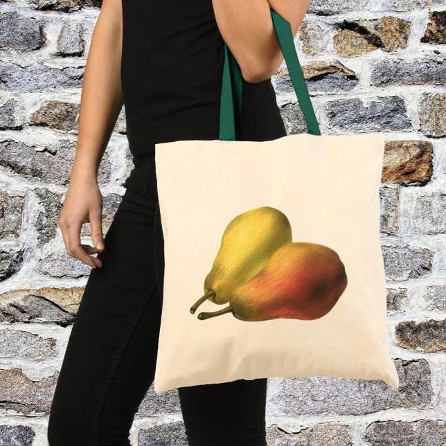 Tote Bag Poires vintages, Aliments Bio, Fruits Ripe (Créateur téléchargé)