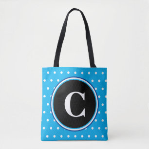 Tote Bag Pois blancs Monogrammes