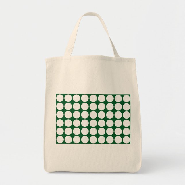 Tote Bag Pois blancs sur vert (Devant)