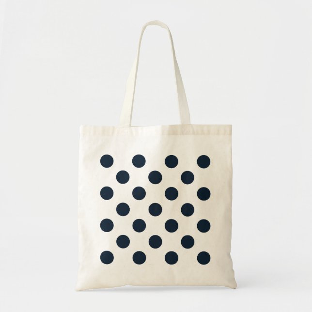 Tote Bag Pois bleu marine foncé (Devant)