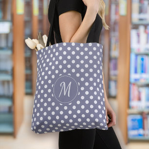 Tote Bag Pois de monogrammes violets de lavande