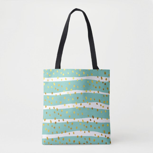 Tote Bag Pois de parties scintillant et rayures (Devant)