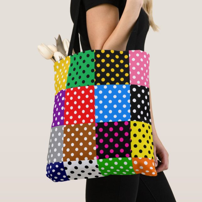 Tote Bag Pois de surfaces composées multicolores (Créateur téléchargé)