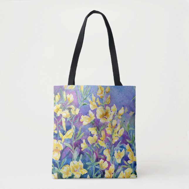 Tote Bag "Pois doux jaune sauvage" Fourre-tout à l'épaule (Devant)