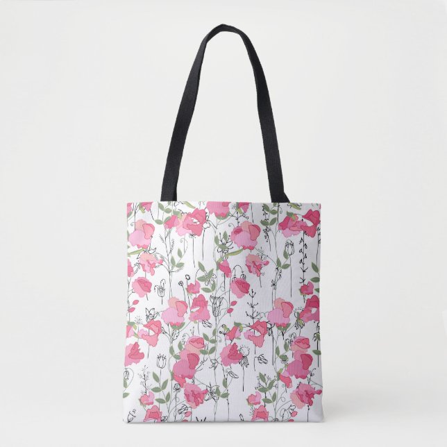 Tote Bag Pois doux : Texture Florale d'été. (Devant)