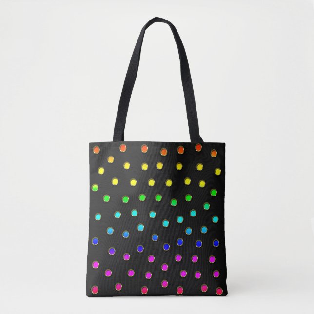 Tote Bag Pois en Rainbow Reed Metallic Design (Devant)