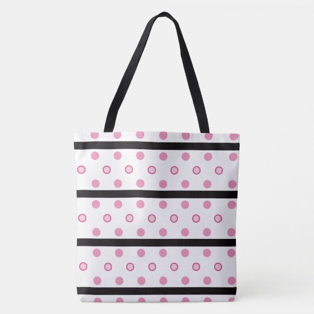Tote Bag Pois et rayures (Devant)