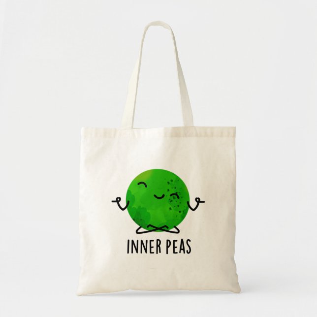 Tote Bag Pois intérieurs amusant Méditant touron de pois (Devant)