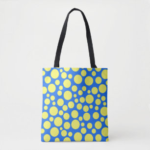 Tote Bag Pois jaunes sur un arrière - plan bleu ciel