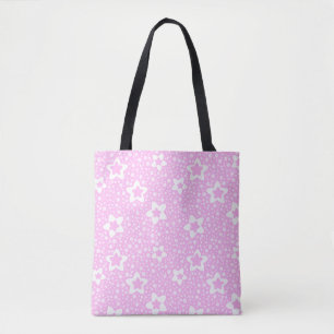 Tote Bag Pois rétro rose chaud avec motif floral