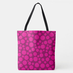 Tote Bag Pois rose cercles point imprimer