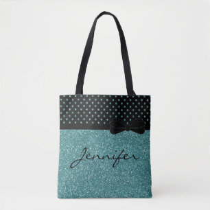 Tote Bag Pois unique de noir de parties scintillantes