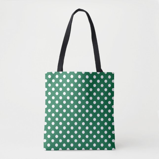 Tote Bag pois verts, blancs et verts (Devant)